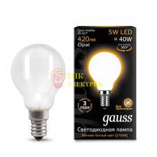 Лампа светодиодная Filament Шар E14 5Вт 2700КOPAL 105201105