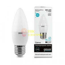 Лампа светодиодная LED Elementary Candle E27 8Вт 4100К 33228