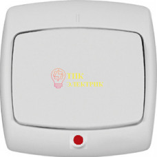 Выключатель 1-кл. СП Рондо 6А IP20 с индик. бел. С16-066 S16-066-BI (С16-066-би)