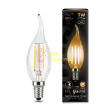 Лампа светодиодная Filament Свеча на ветру E14 9Вт 2700К 104801109