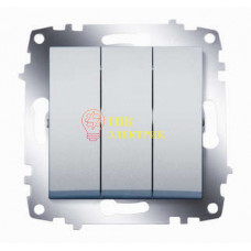 Механизм выключателя 3-кл. СП Cosmo 10А IP20 алюм. 619-011000-254