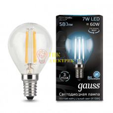 Лампа светодиодная Filament Шар E14 7Вт 4100К 105801207