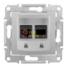 Механизм розетки комп. 1-м СП Sedna RJ45 + RJ45 алюм. SDN4400160 Механизм розетки комп. 1-м СП Sedna RJ45 + RJ45 алюм. SDN4400160