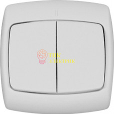 Выключатель 2-кл. СП Рондо 6А IP20 бел. С56-052 S56-052-BI (С56-052-би)