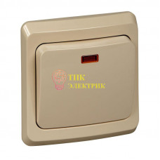 Выключатель 1-кл. СП Этюд 10А IP20 с индик. крем. BC10-005K