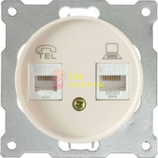Механизм розетки комп. + телеф.2-м СП Florence RJ11/RJ45 кат.5e беж. 2172794 Механизм розетки комп. + телеф.2-м СП Florence RJ11/RJ45 кат.5e беж. 2172794