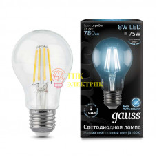 Лампа светодиодная Filament A60 E27 8Вт 4100К 102802208