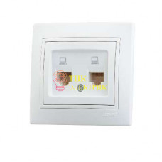 Розетка компьютерная 2-м СП Мира RJ45 бел./бел. 701-0202-141