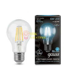 Лампа светодиодная Filament А60 E27 6Вт 4100К 102802206