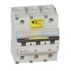 Выключатель автоматический 3п C 80А 10кА/16кА DX3 409280