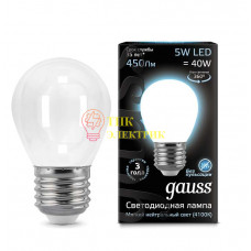 Лампа светодиодная Filament Шар E27 5Вт 4100К OPAL 105202205