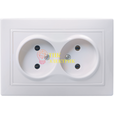 Розетка 2-м СП Кварта 10А IP20 без заземл. бел. ERK23-K01-10-DM Розетка 2-м СП Кварта 10А IP20 без заземл. бел. ERK23-K01-10-DM