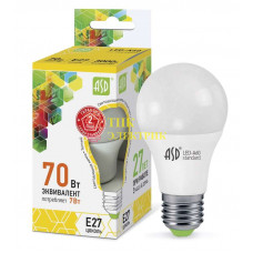 Лампа светодиодная LED-A60-standard 7Вт грушевидная 3000К тепл. бел. E27 630лм 160-260В 4690612001692