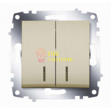 Механизм выключателя 2-кл. СП Cosmo 10А IP20 с подсветкой титаниум 619-011400-203