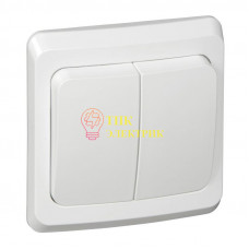 Выключатель 2-кл. СП Этюд 10А IP20 с индик. бел. BC10-006B
