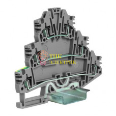 Зажим пружинный HDE.2/GR 3-уровн. c заземл. 2.5кв.мм сер. ZHL500GR