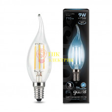 Лампа светодиодная Filament Свеча на ветру E14 9Вт 4100К 104801209