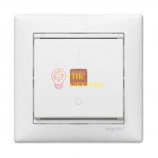Механизм выключателя 1-кл. СП Valena 10А IP31 с зел. инд. бел. 774410