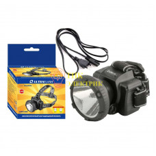 Фонарь налобный аккумуляторный LED 5366 (220В LED 2 режима; черн.) 11649