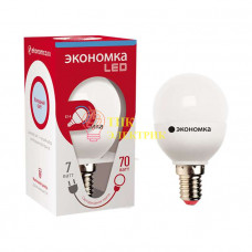Лампа светодиодная GL45 7Вт шар 6500К холод. бел. E14 600лм 220-240В 45мм Eco_LED7wGL45E1465