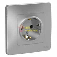 Розетка СП BLANCA 16А 250В без шторок с заземл. алюм. BLNRS001013