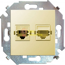 Механизм розетки комп. СП Simon15 2мод. RJ45 + RJ45 сл. кость 1591593-031 Механизм розетки комп. СП Simon15 2мод. RJ45 + RJ45 сл. кость 1591593-031