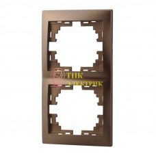 Рамка 2-м Мира верт. свет. корич. 701-3100-152