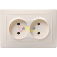 Розетка 2-м СП Кварта 10А IP20 без заземл. крем. ERK23-K33-10-DM Розетка 2-м СП Кварта 10А IP20 без заземл. крем. ERK23-K33-10-DM