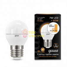 Лампа светодиодная LED Globe 7Вт E27 2700К step dimmable (диммир.) 105102107-S