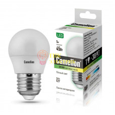 Лампа светодиодная LED5-G45/830/E27 5Вт шар 3000К тепл. бел. E27 390лм 220-240В 12028