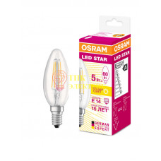 Лампа светодиодная LSCLB60 5W/827 5Вт 2700К тепл. бел. FIL E14 660лм 230В FS1 4058075116672