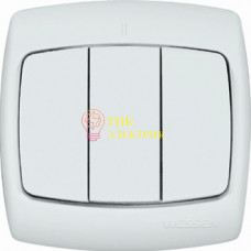 Выключатель 3-кл. СП Рондо 10А IP20 бел. ВС05У-321 VS05U-321-BI (ВС05У-321-би)