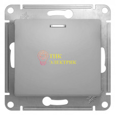 Механизм выключателя 1-кл. СП GLOSSA 10А IP20 10AX с подсветкой алюм. GSL000313
