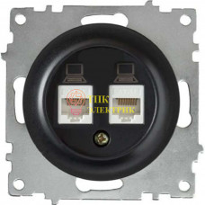 Механизм розетки комп. 2-м СП Florence RJ45 кат.5e черн. 2172818 Механизм розетки комп. 2-м СП Florence RJ45 кат.5e черн. 2172818