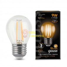 Лампа светодиодная Filament Шар E27 9Вт 2700К 105802109