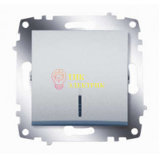 Механизм выключателя 1-кл. СП Cosmo 10А IP20 с подсветкой алюм. 619-011000-201