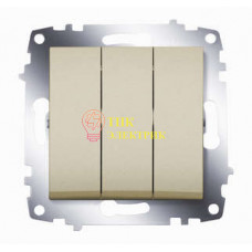 Механизм выключателя 3-кл. СП Cosmo 10А IP20 титаниум 619-011400-254
