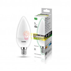 Лампа светодиодная LED5-C35/830/E14 5Вт свеча 3000К тепл. бел. E14 390лм 220-240В 12031