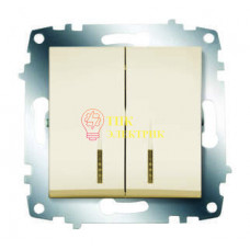 Механизм выключателя 2-кл. СП Cosmo 10А IP20 с подсветкой крем. 619-010300-203