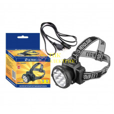 Фонарь налобный аккумуляторный LED 5362 (220В 7LED 2 режима; черн.) 11256