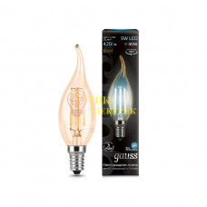 Лампа светодиодная Filament Свеча на ветру E14 5Вт 4100К Golden 104801805