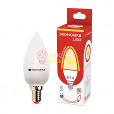 Лампа светодиодная LED 9Вт Свеча E14 230В 3000К 800лм Eco_LED9wCNE1430