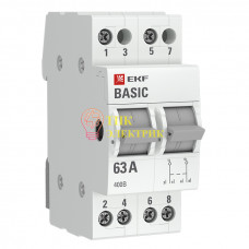 Переключатель трехпозиционный 2п 63А Basic tps-2-63