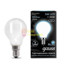 Лампа светодиодная Filament Шар E14 5Вт 4100К OPAL 105201205