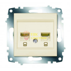 Механизм розетки комп. 2-м Cosmo (RJ45 CAT.6 + RJ45 CAT.6) крем. 619-010300-248