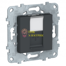 Механизм розетки компьютерная UNICA NEW RJ45 одиноч. кат.5е UTP антрацит NU541154 Механизм розетки компьютерная UNICA NEW RJ45 одиноч. кат.5е UTP антрацит NU541154